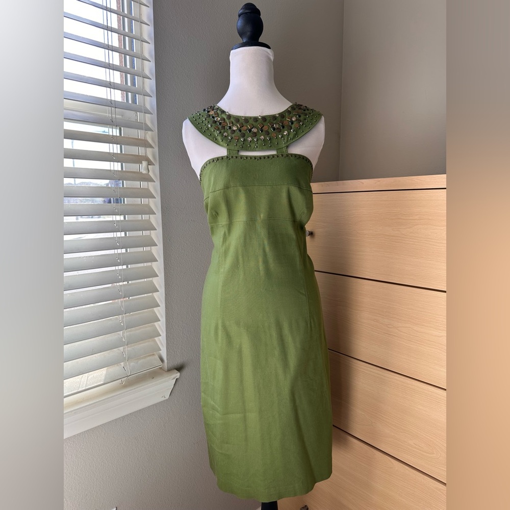 Adrianna Papell Strapless Green Dress